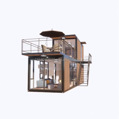 Stylish Double Wing Container House Prefab Modular Portable 30ft Prefab Container House with Toilet