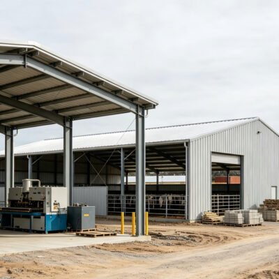 Hot-Dip Galvanized Industrial Steel Structure Warehouse with H Beams and 5-Year Warranty for Office Shop or Warehouse Use