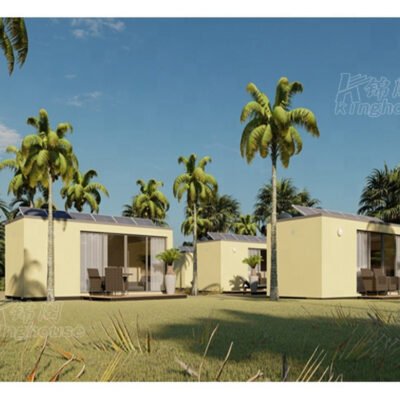 Prefab Outdoor Wooden House Light Steel Frame Structure for Hotels Villas Cabins Garage Shed Customized Color Light Type Design
