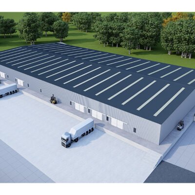 Custom Size Q345 Steel Structure Warehouse Modern Green Sustainability Portal Frames & Hanger Building for Workshop & Hall