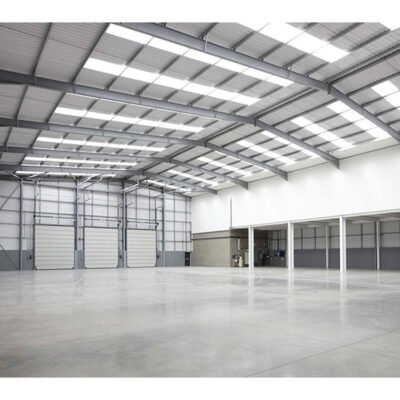 Fire-rated Prefabricated Metal Workshop Warehouse Building with Automatic Rolling Shutter Doors for Industrial Storage