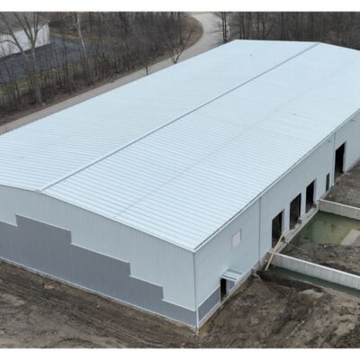 Steel Structure Building Prefab Exhibition Hall With Office Mezzanine Metal Sheds Quick Construction