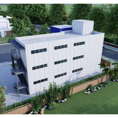 Integrated Prefabricated Steel Structure Apartment Building with Modern Graphic Design Fast Install Customized Color