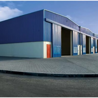 Steel Structure Building Prefab Exhibition Hall With Office Mezzanine Metal Sheds Quick Construction